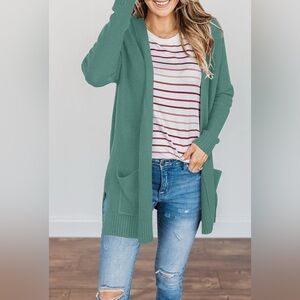 Women's Green Cardigan Sweater